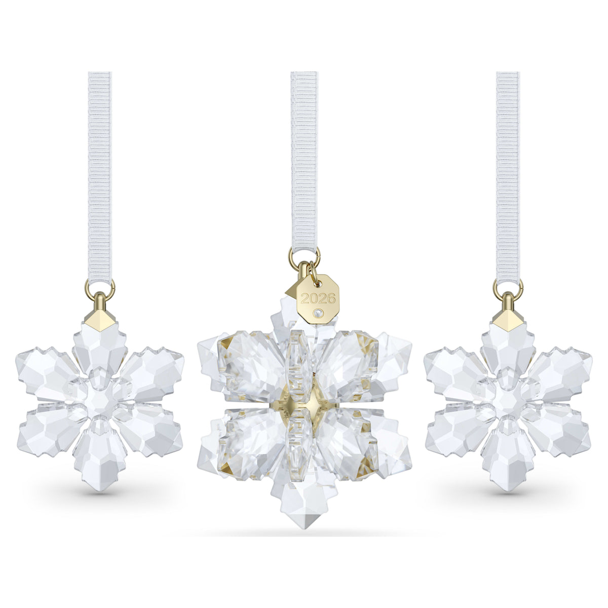 Swarovski Annual Edition 2026 3D Crystal Snowflake Ornament Set of 3