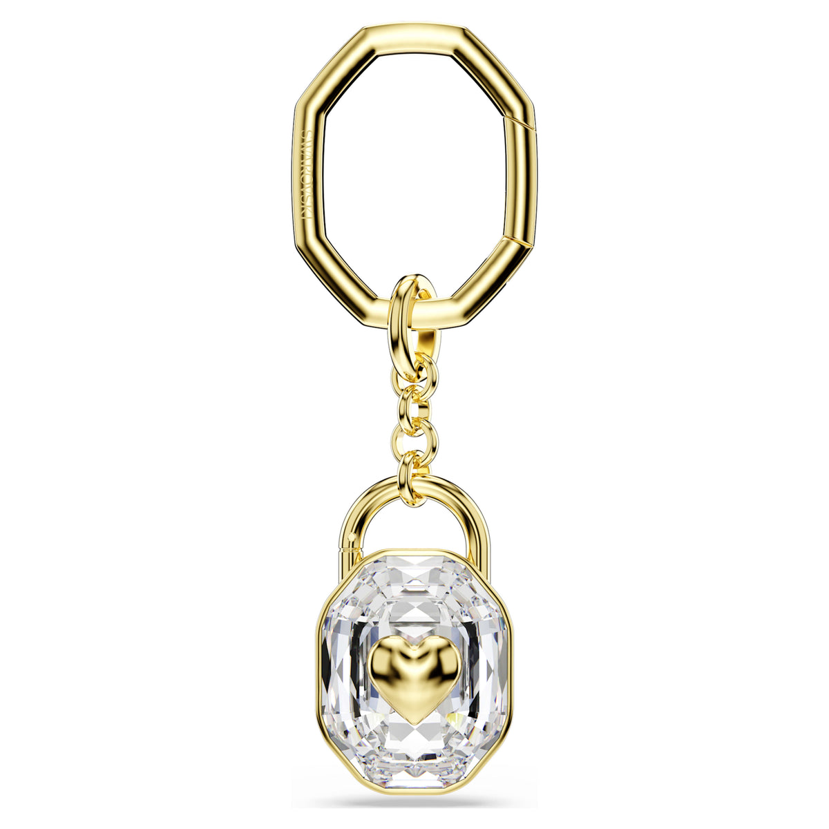 Swarovski Oval Crystal Heart and Padlock Key Ring | 5733765