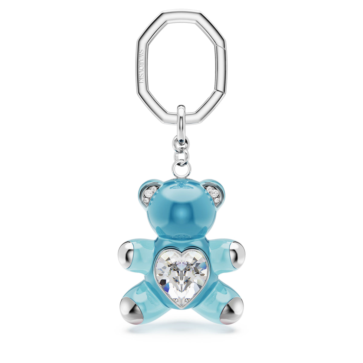 Swarovski Teddy Bear Blue Crystal Heart Key Ring | 5733826