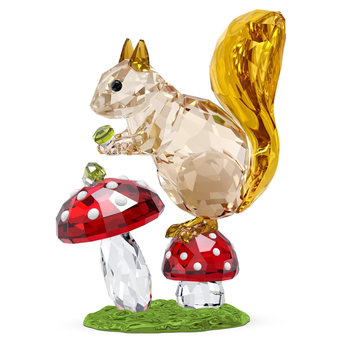 Swarovski Idyllia Squirrel and Mushrooms Crystal Figurine