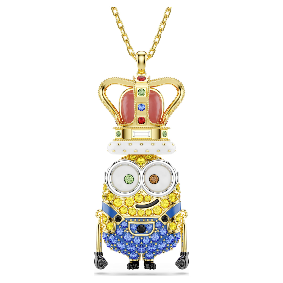 Swarovski Minions King Bob Crystal Pendant Necklace
