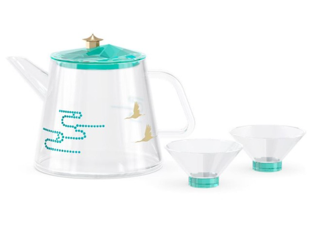 Swarovski Among Blue Mountains Decorative Tea Set